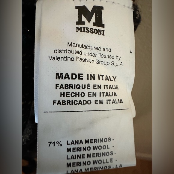 M Missoni Multicolored Chevron Merino Wool Knit Long Cardigan W/Pockets Size M - Picture 4 of 9